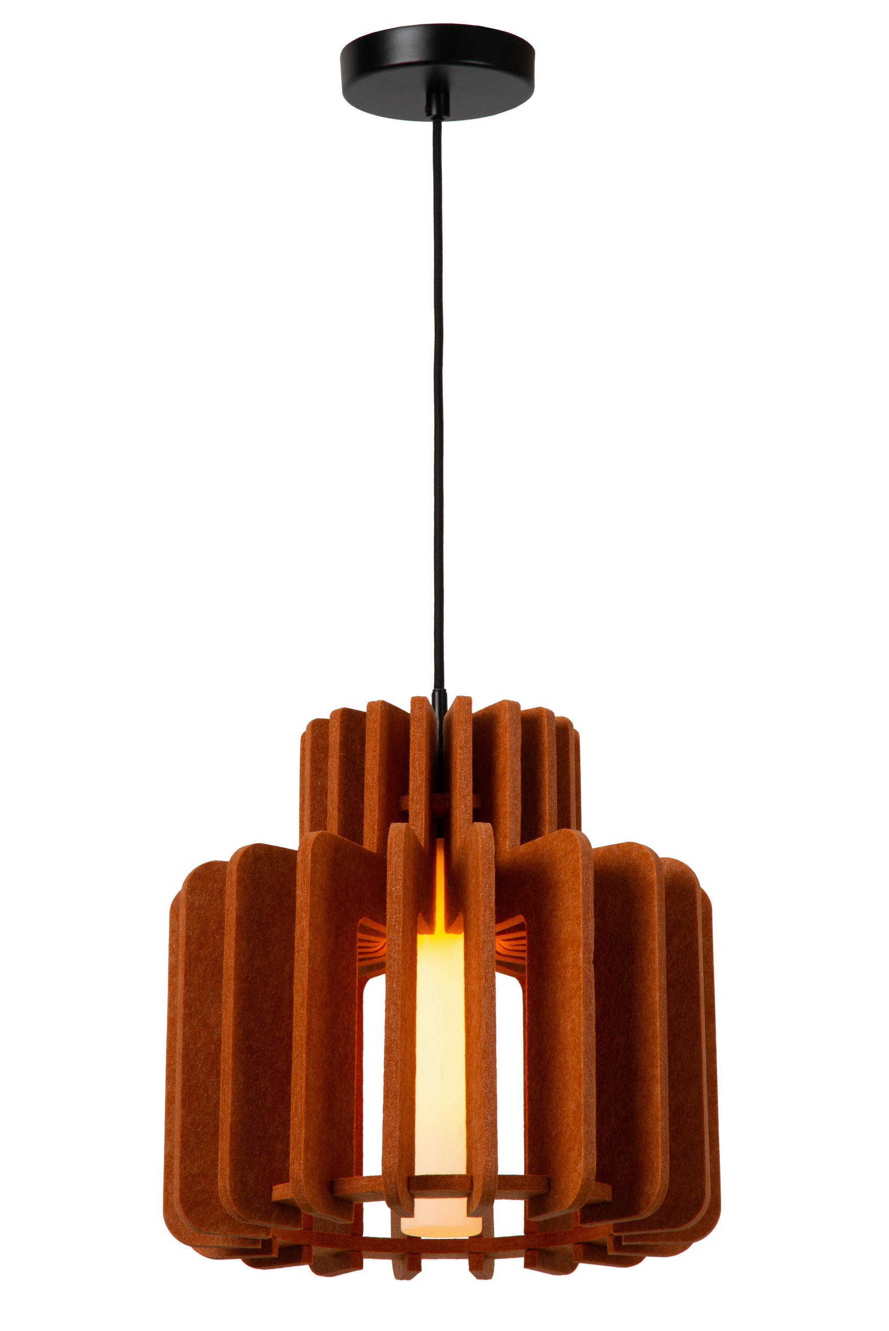 HÄNGELEUCHTE ROLLO 31/31/150 cm   - Orange/Weiß, Design, Textil (31/31/150cm) - Lucide