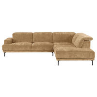 ECKSOFA Hellbraun Chenille Kopfteilverstellung, Sitztiefenverstellung  - Hellbraun/Schwarz, Design, Textil/Metall (307/243cm) - Xora