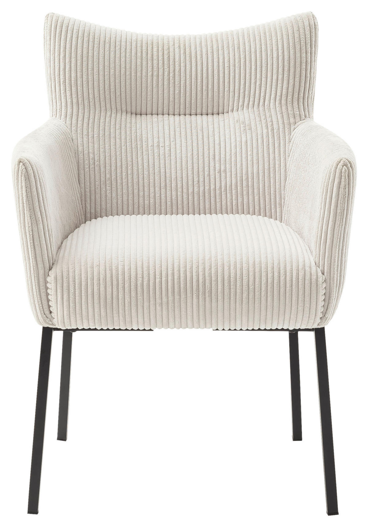 ARMLEHNSTUHL  in Eisen Cord  - Creme/Schwarz, Design, Textil/Metall (63/86/65cm) - Novel
