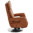 RELAXSESSEL in Leder Braun  - Edelstahlfarben/Braun, Design, Leder/Metall (78/112/85cm) - Cantus