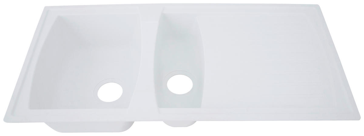 SPÜLE 1712BOSTON100X50W  - Weiß, Trend, Glas/Kunststoff (100/20/50cm) - Respekta