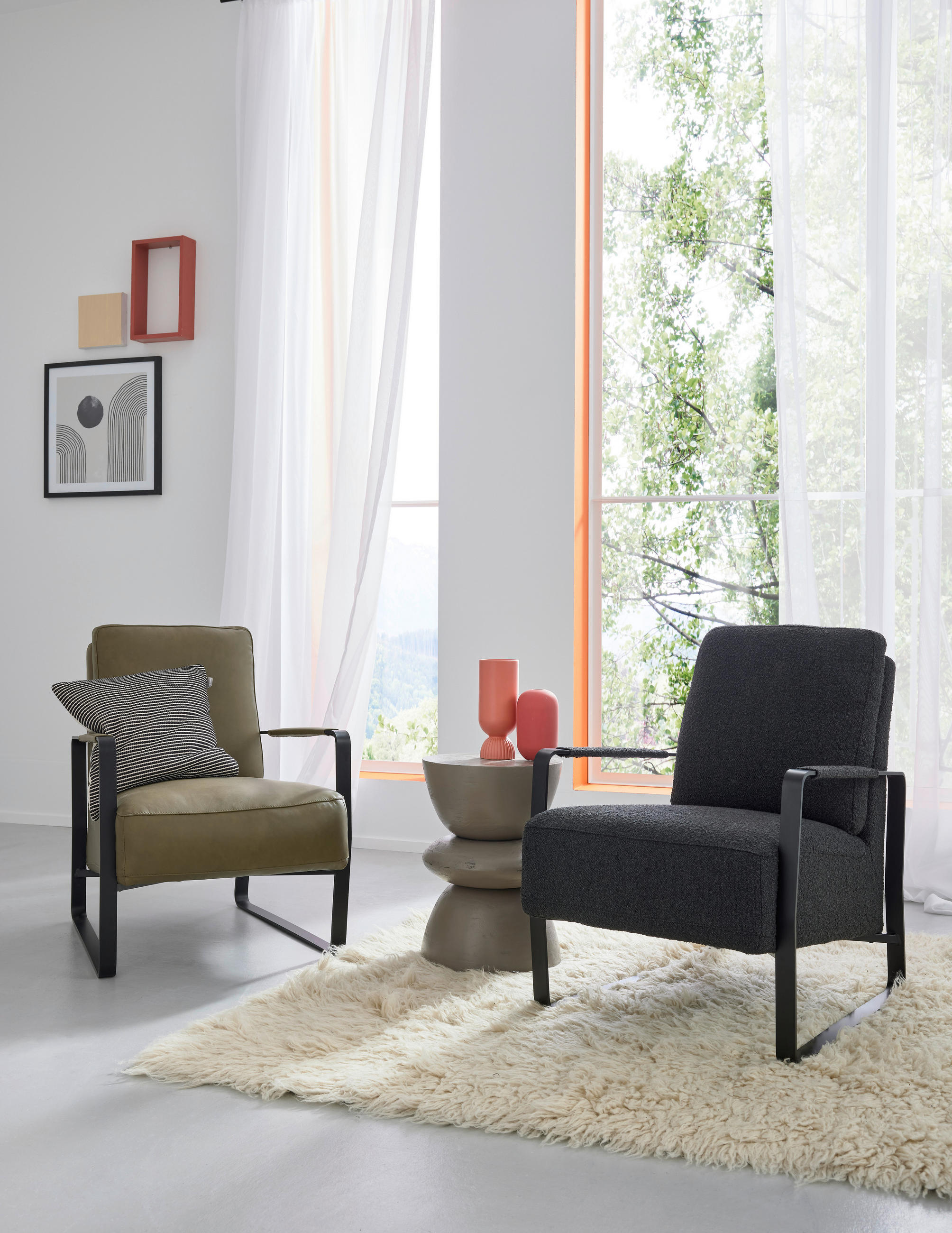 Thumbnail - Musterring Kissenhülle Mr-Bricks, Creme, Schwarz, Textil, Streifen, 45x45 cm, hochwertige Qualität, Wohntextilien, Bezüg...