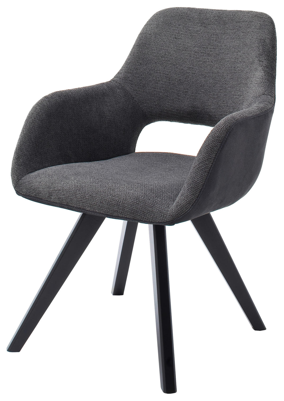 ARMLEHNSTUHL in Holz, Textil Anthrazit, Schwarz  - Anthrazit/Schwarz, Design, Holz/Textil (56/86/64cm) - Lomoco