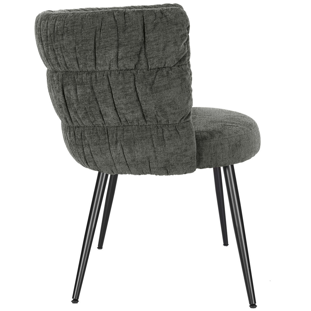 ARMLEHNSTUHL Chenille Dunkelgrau  - Dunkelgrau/Schwarz, MODERN, Textil/Metall (62/78/80/62cm) - Livetastic