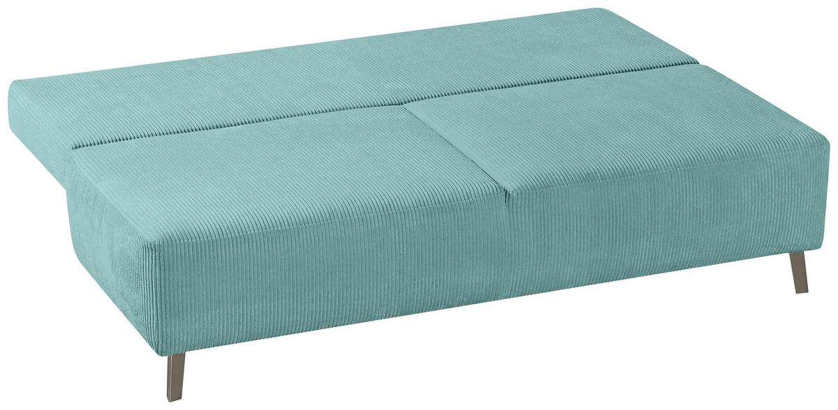 SCHLAFSOFA Cord Türkis  - Türkis/Chromfarben, Modern, Textil/Metall (197/92/88cm) - Novel