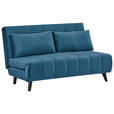 SCHLAFSOFA Samt Dunkelblau  - Schwarz/Dunkelblau, Design, Holz/Textil (143/82/91cm) - Carryhome