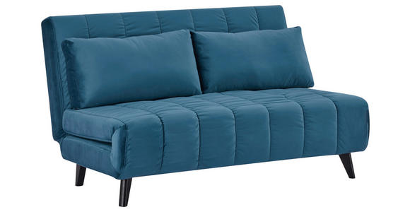 SCHLAFSOFA Samt Dunkelblau - Schwarz/Dunkelblau, Design, Holz/Textil (143/82/91cm) - Carryhome