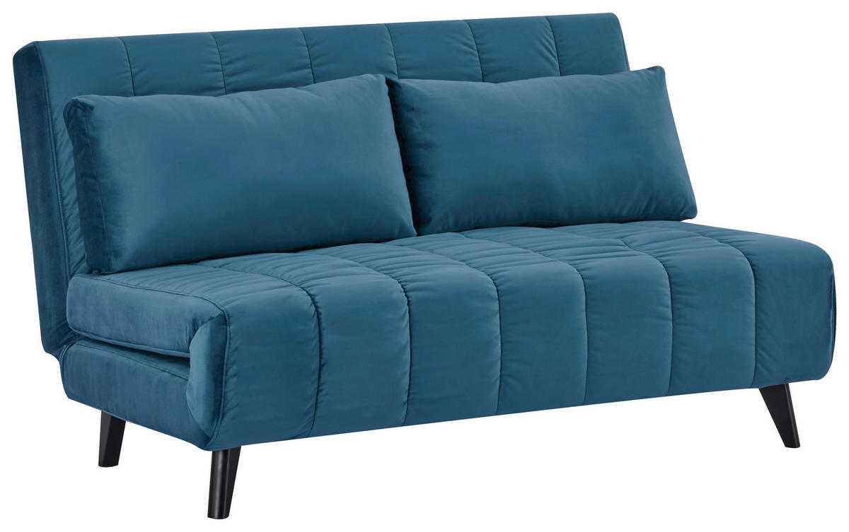 SCHLAFSOFA Samt Dunkelblau  - Schwarz/Dunkelblau, Design, Holz/Textil (143/82/91cm) - Carryhome