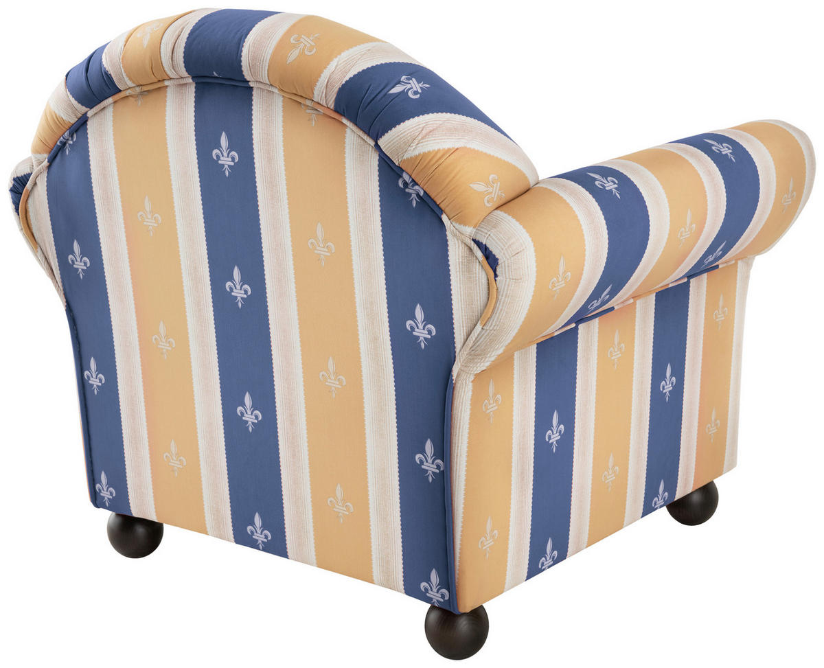 SESSEL in Mikrofaser Blau  - Wengefarben/Blau, Konventionell, Holz/Textil (90/84/80cm) - Livetastic