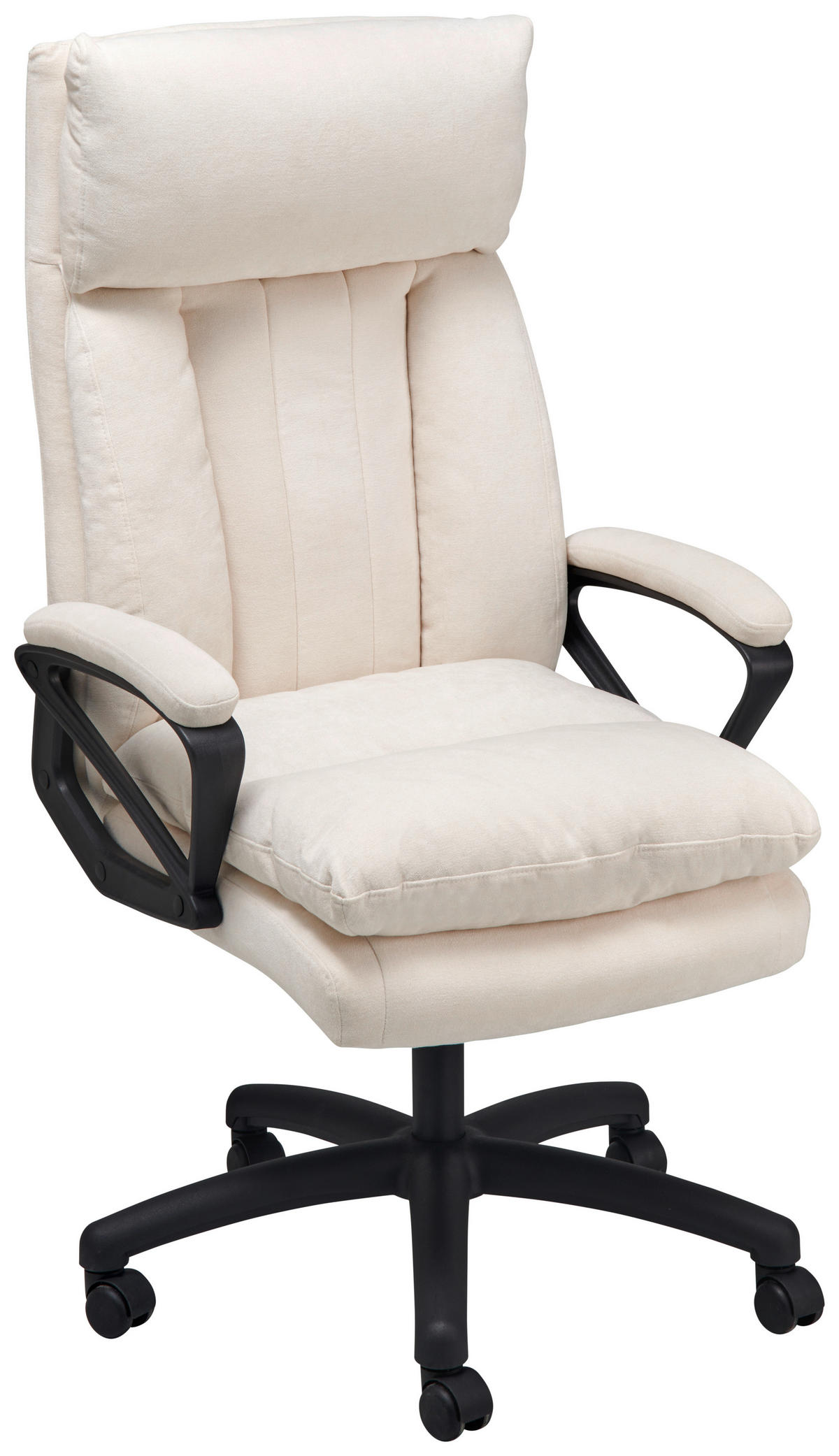 CHEFSESSEL  in Chenille Beige  - Beige/Schwarz, Lifestyle, Holz/Kunststoff (66/114-122/71cm) - MID.YOU