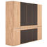 KLEIDERSCHRANK in massiv Eiche Dunkelbraun, Eichefarben - Eichefarben/Dunkelbraun, Design, Glas/Holz (253,2/224,8/62cm) - NOVEL