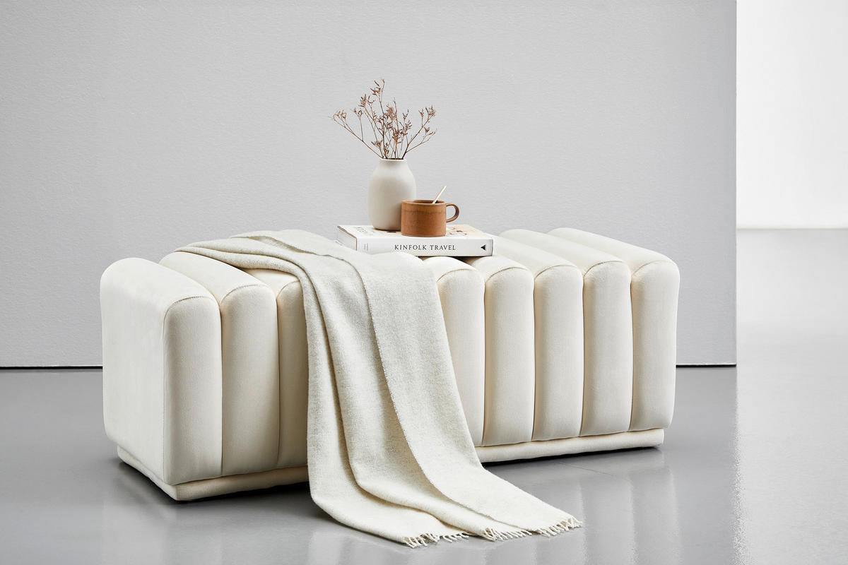 KLOP, kovina, tekstil bela  - črna/bela, Moderno, kovina/tekstil (113/42/48cm) - Carryhome