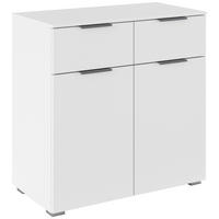 KOMMODE 80/81/42 cm Weiss  - Weiss/Alufarben, Modern, Holzwerkstoff (80/81/42cm) - Rauch Möbel