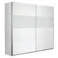 SCHWEBETÜRENSCHRANK  in Weiß  - Alufarben/Weiß, Basics, Glas/Holzwerkstoff (226/210/62cm) - Xora