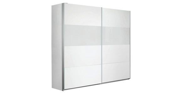 SCHWEBETÜRENSCHRANK  in Weiß  - Alufarben/Weiß, Basics, Glas/Holzwerkstoff (226/210/62cm) - Xora
