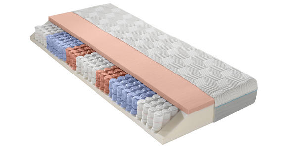 GEL-TASCHENFEDERKERNMATRATZE 160/200 cm Höhe ca. 22 cm  - Weiß, Basics, Textil (160/200cm) - Dieter Knoll