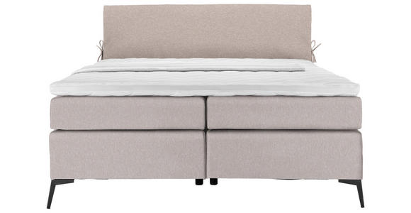 BOXSPRINGBETT 180/200 cm in Hellgrau, Beige - Beige/Hellgrau, Design, Textil/Metall (180/200cm) - Hom`in