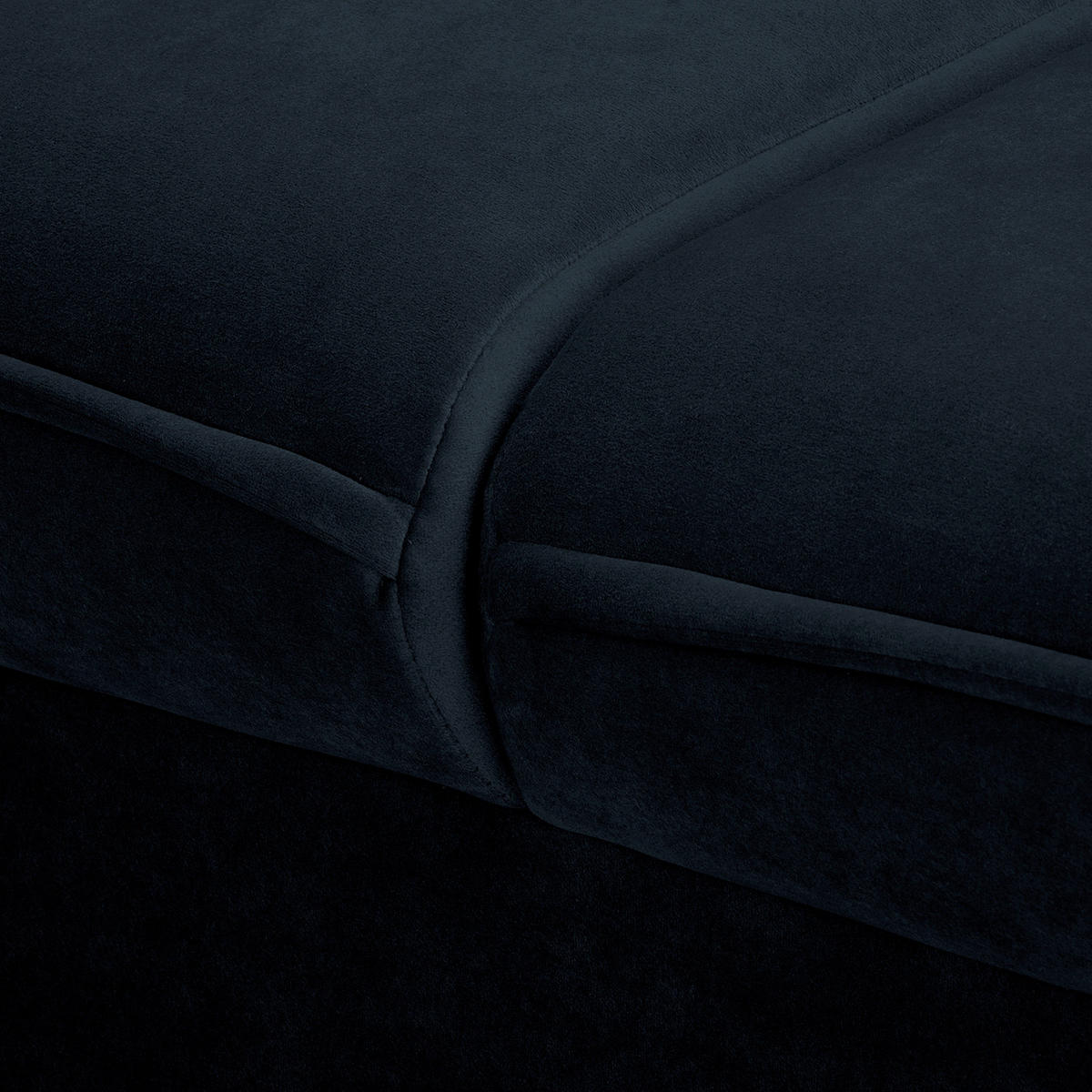 3-SITZER-SOFA JULI Samt Dunkelblau  - Schwarz/Dunkelblau, Design, Holz/Textil (203/86/100cm) - P & B