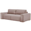 SCHLAFSOFA in Flachgewebe Altrosa  - Buchefarben/Schwarz, Konventionell, Holz/Kunststoff (255/86/123cm) - Livetastic