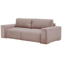 SCHLAFSOFA in Flachgewebe Altrosa  - Buchefarben/Schwarz, Konventionell, Holz/Kunststoff (255/86/123cm) - Livetastic