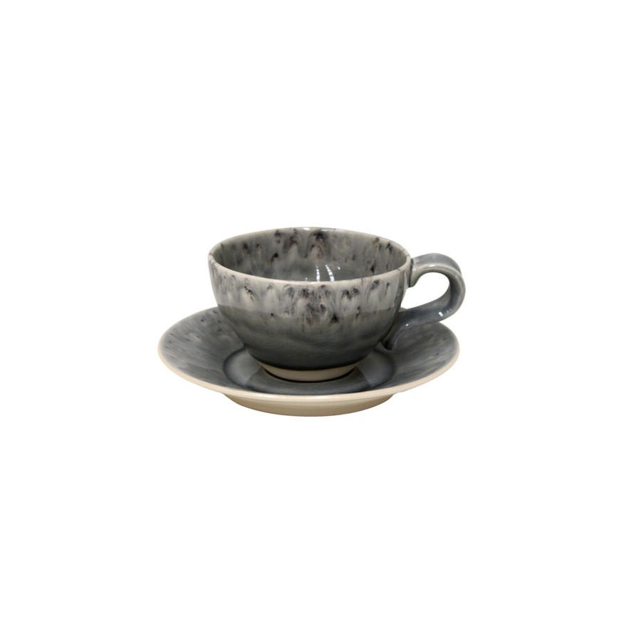 KAFFEETASSE MIT UNTERTASSE MADEIRA  - Grau, Basics, Keramik (14/11/7cm) - Costa Nova