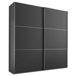SCHWEBETÜRENSCHRANK  in Anthrazit  - Anthrazit/Alufarben, Holzwerkstoff/Metall (167/222/68cm) - Moderano