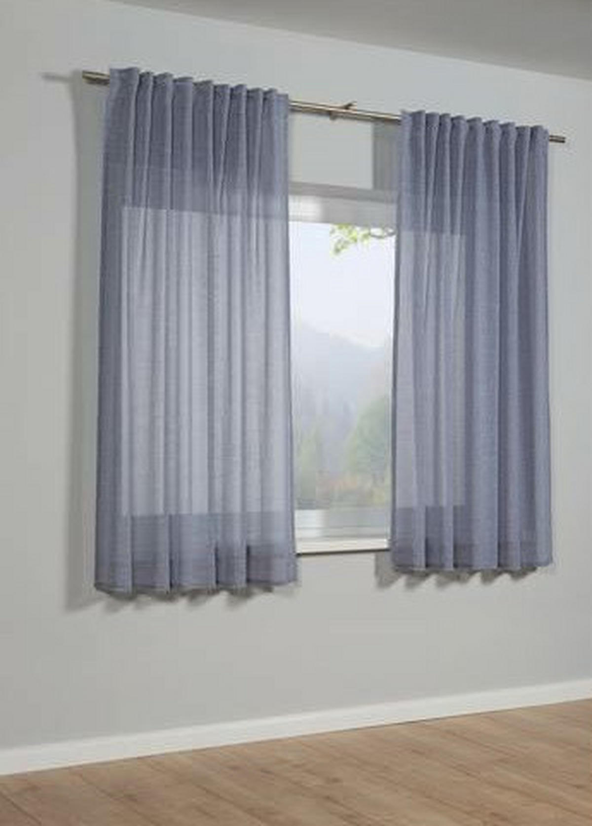 ZAVJESA S OMČAMA plava  22/33 cm  - plava, Basics, tekstil (22/33cm) - Gardinia