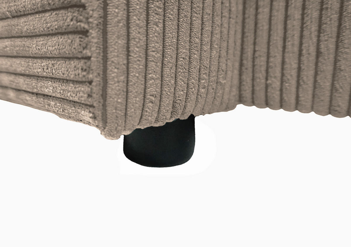 WOHNLANDSCHAFT in Cord Taupe  - Taupe/Schwarz, Design, Kunststoff/Textil (155/294/155cm) - MID.YOU