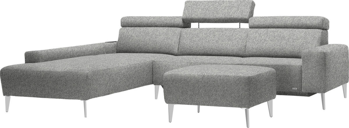 ECKSOFA  in Mikrovelours Naturfarben  205/288 cm  - Alufarben/Naturfarben, Design, Textil (205/288cm) - Sedda