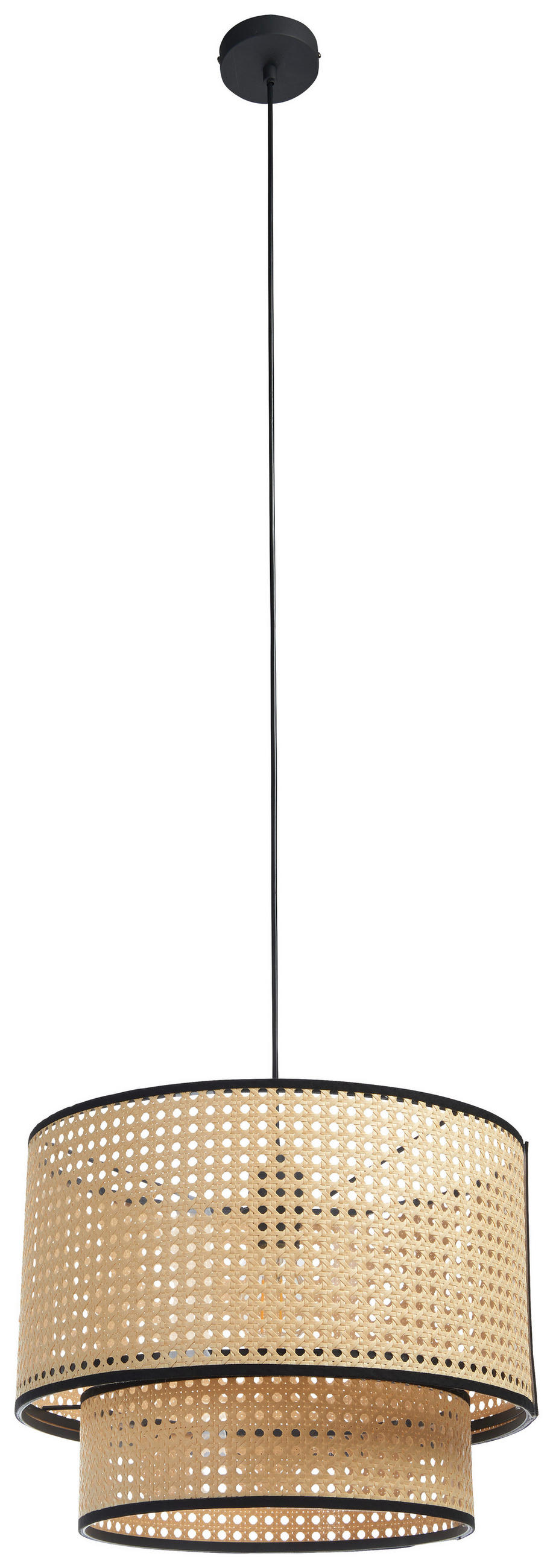 HÄNGELEUCHTE 40/150 cm  - Creme/Schwarz, Natur, Papier/Kunststoff (40/150cm) - Globo