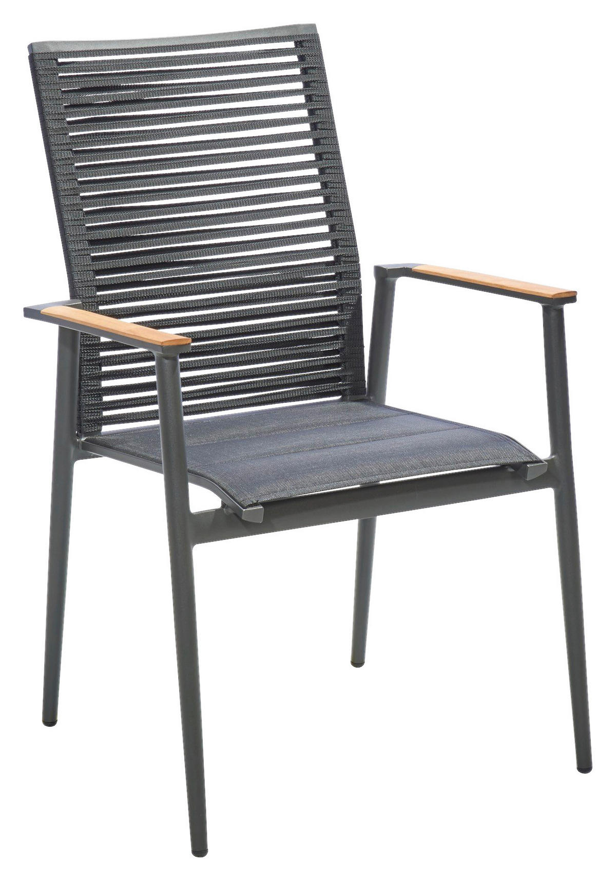 STAPELSESSEL Aluminium Anthrazit, Schwarz  - Anthrazit/Schwarz, Design, Holz/Textil (61/94/66cm) - Musterring