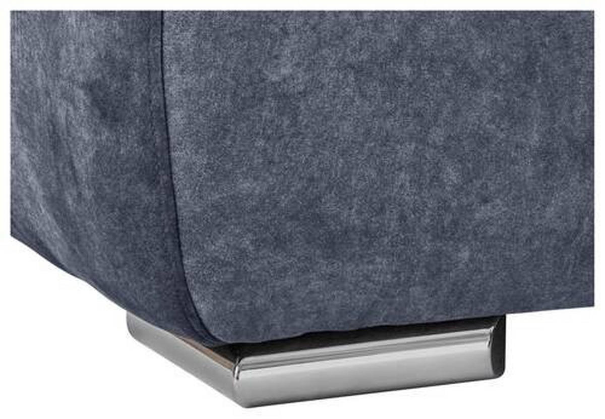 ECKSOFA in Velours Anthrazit  - Chromfarben/Anthrazit, Konventionell, Kunststoff/Textil (247/247cm) - Carryhome