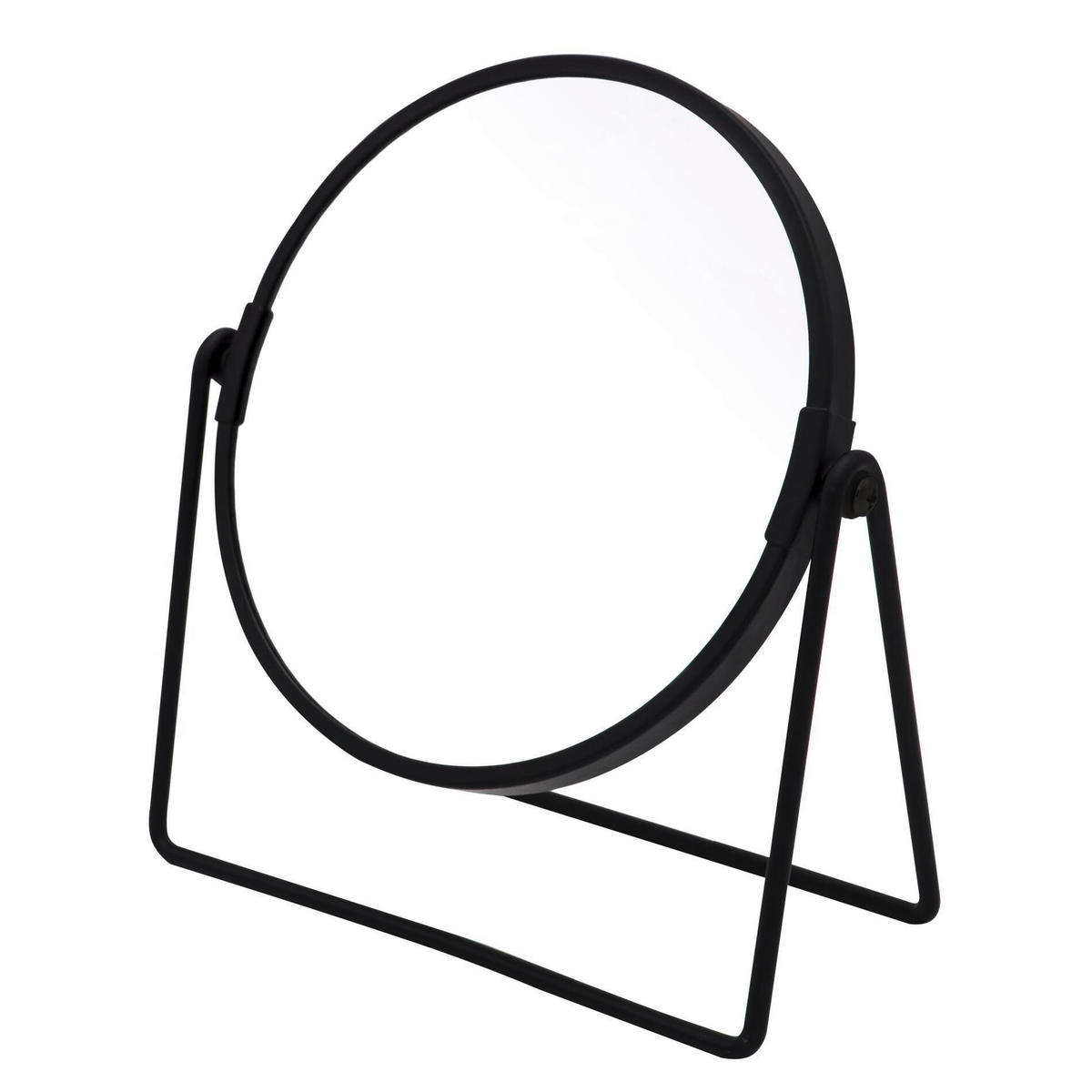 SCHMINKSPIEGEL  - Schwarz, Basics, Glas/Metall (18,5/20,5cm) - Sadena