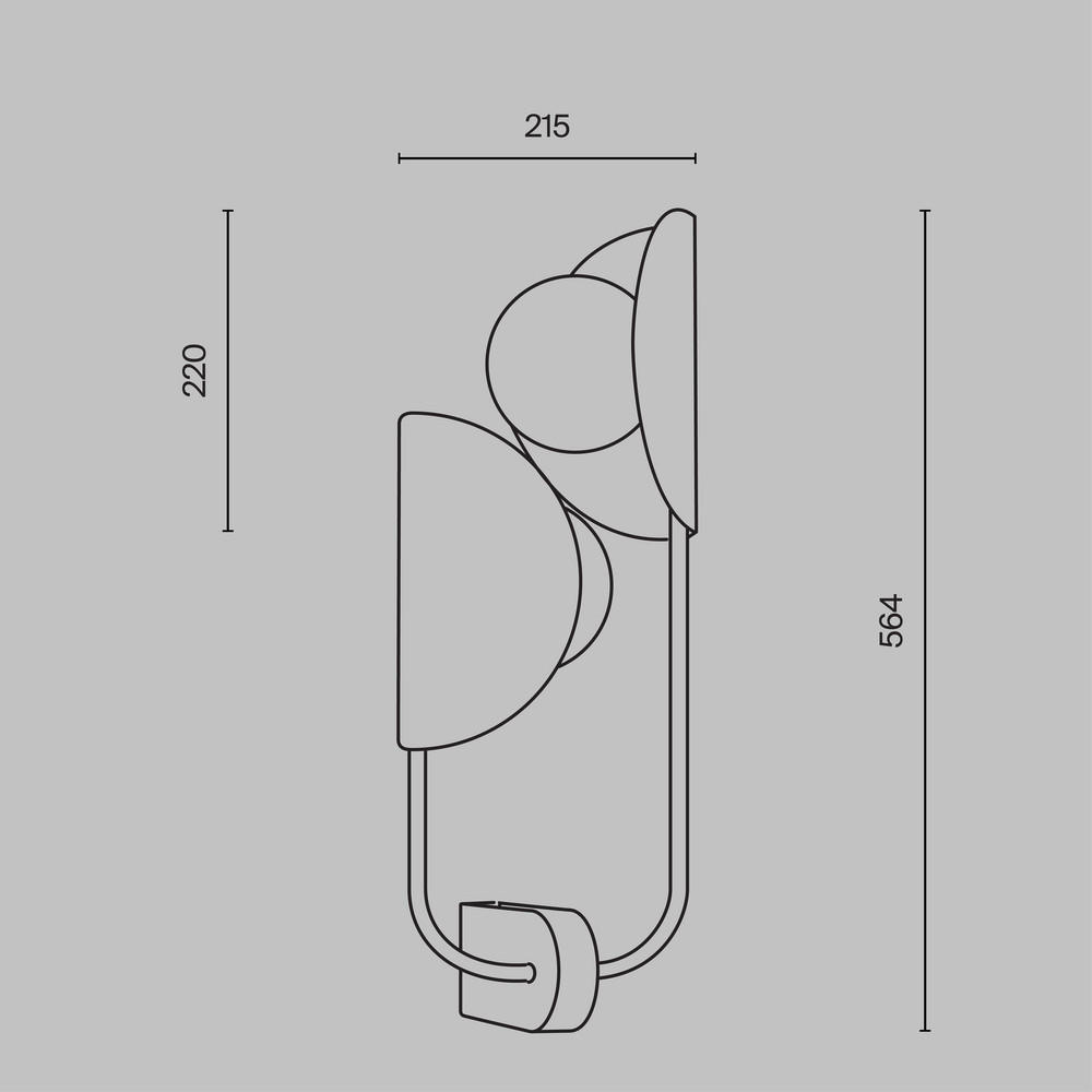 WANDLEUCHTE - Weiss/Messingfarben, Modern, Glas/Metall (21,5/17/56,4cm) - MAYTONI
