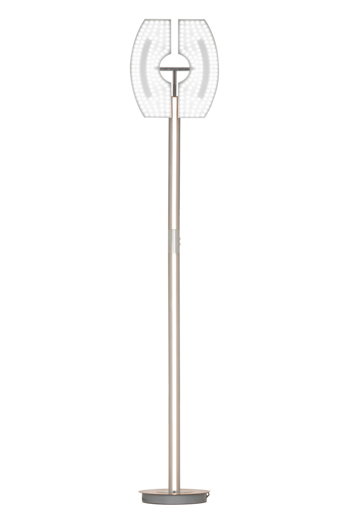 STOJACIA LED LAMPA, 44/38/183 cm - biela/chrómová, Basics, kov/plast (44/38/183cm) - Dieter Knoll