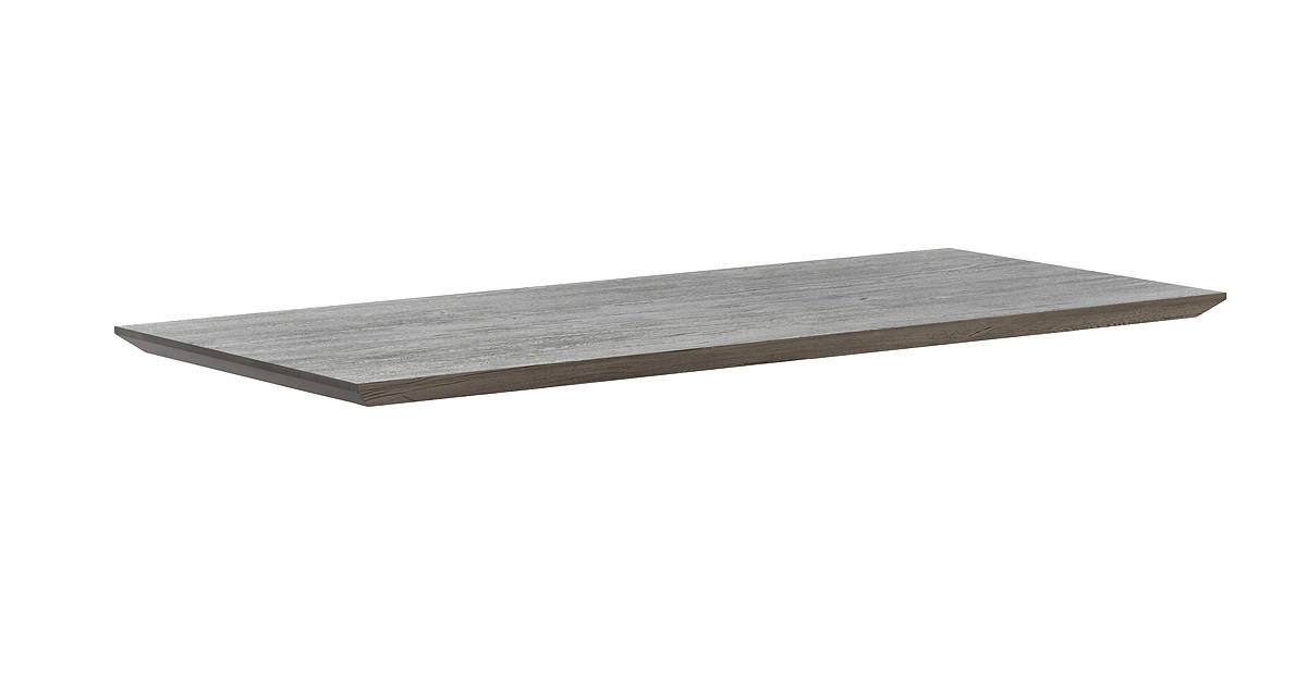 TISCHPLATTE Eiche massiv Grau, Eichefarben  - Eichefarben/Grau, Design, Holz (190/90/6cm) - Waldwelt