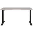 SCHREIBTISCH höhenverstellbar  - Kaschmir/Schwarz, MODERN, Holzwerkstoff/Metall (140/80/72-118cm) - Novel