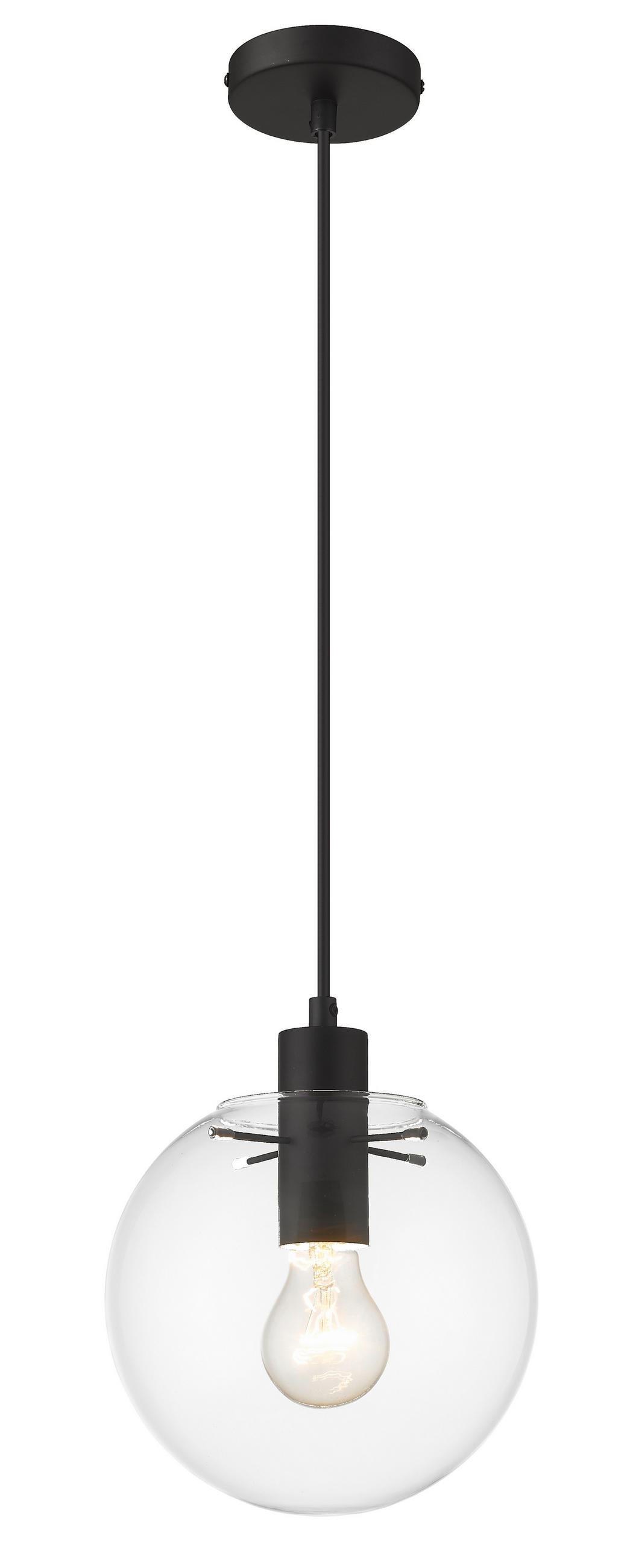HÄNGELEUCHTE Puerto 20/144 cm - Schwarz, KONVENTIONELL, Glas (20/144cm)