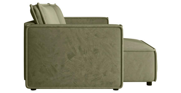 ECKSOFA Olivgrün Webstoff Zierkissen, Rückenkissen, Rücken echt  - Schwarz/Olivgrün, MODERN, Kunststoff/Textil (153/250cm) - Xora