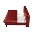 SCHLAFSOFA in Echtleder Rot  - Rot/Schwarz, Design, Leder/Metall (209/94/94cm) - Novel