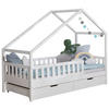 HAUSBETT Absturzsicherung, Matratze, Rollrost, Bettschublade 120/200 cm  - Weiß/Naturfarben, MODERN, Holz/Textil (120/200cm) - MID.YOU