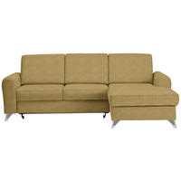 ECKSOFA in Flachgewebe Gelb  244/167 cm  - Gelb/Silberfarben, Design, Textil/Metall (244/167cm) - Cantus