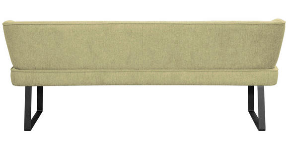 SITZBANK 185/91/66 cm Webstoff Schwarz, Hellgrün - Schwarz/Hellgrün, Design, Textil/Metall (185/91/66cm) - Novel