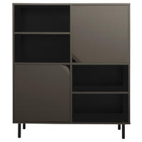 HIGHBOARD  in 118/137/43 cm  - Taupe/Schwarz, Design, Holzwerkstoff/Metall (118/137/43cm)