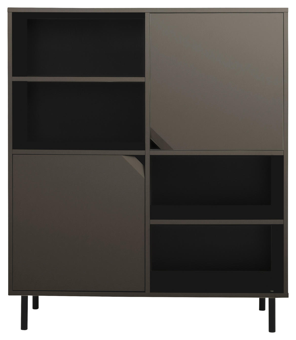HIGHBOARD  in 118/137/43 cm  - Taupe/Schwarz, Design, Holzwerkstoff/Metall (118/137/43cm)