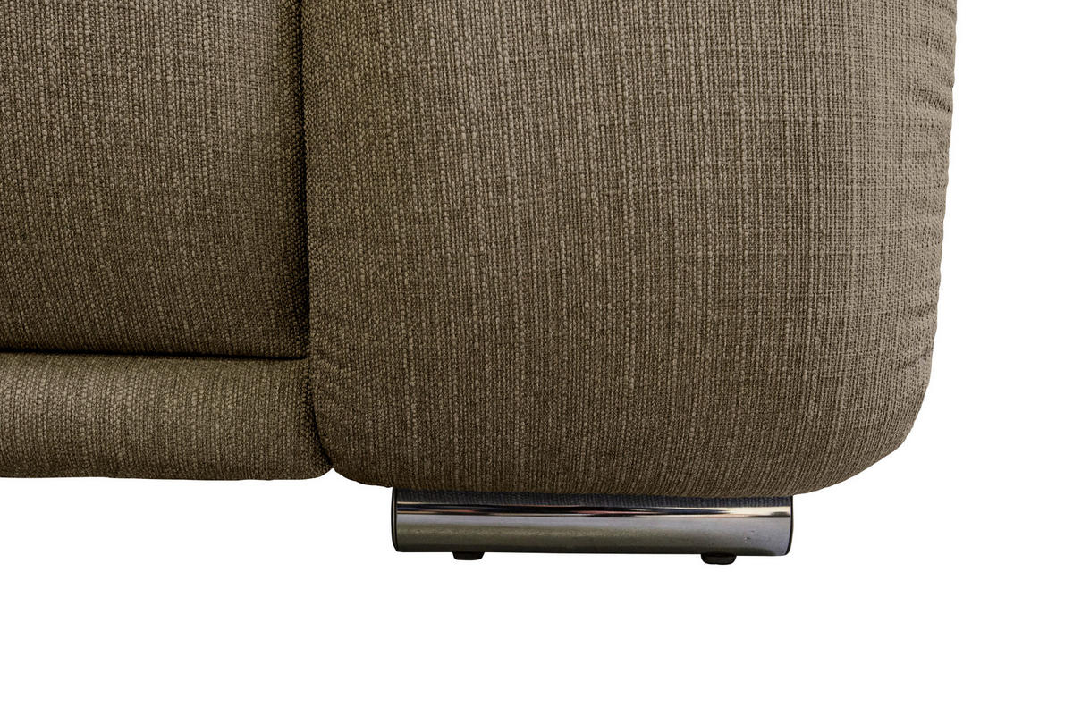 ECKSOFA Braun Struktur  - Chromfarben/Braun, KONVENTIONELL, Textil/Metall (280/310cm) - Carryhome