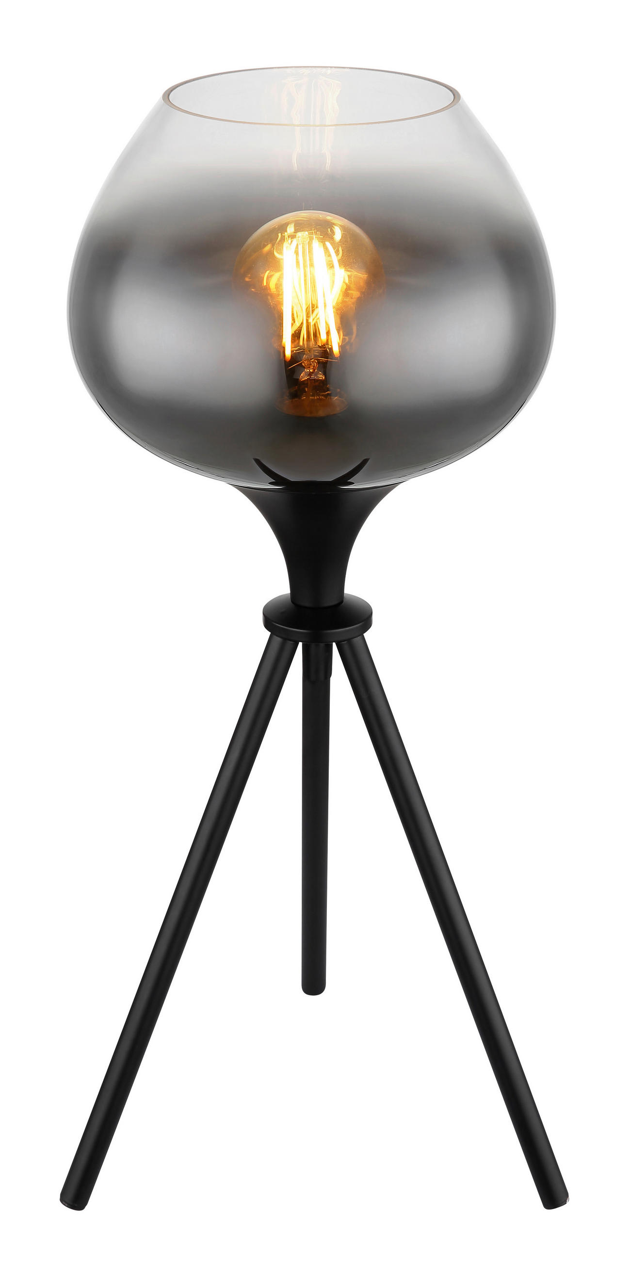 TISCHLEUCHTE - Schwarz, Design, Glas/Metall (24/45cm) - Globo