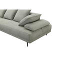 ECKSOFA in Mikrofaser Hellgrau  171/282 cm  - Hellgrau/Schwarz, Design, Textil/Metall (171/282cm) - Hom`in