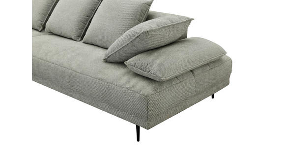 ECKSOFA in Mikrofaser Hellgrau  171/282 cm  - Hellgrau/Schwarz, Design, Textil/Metall (171/282cm) - Hom`in