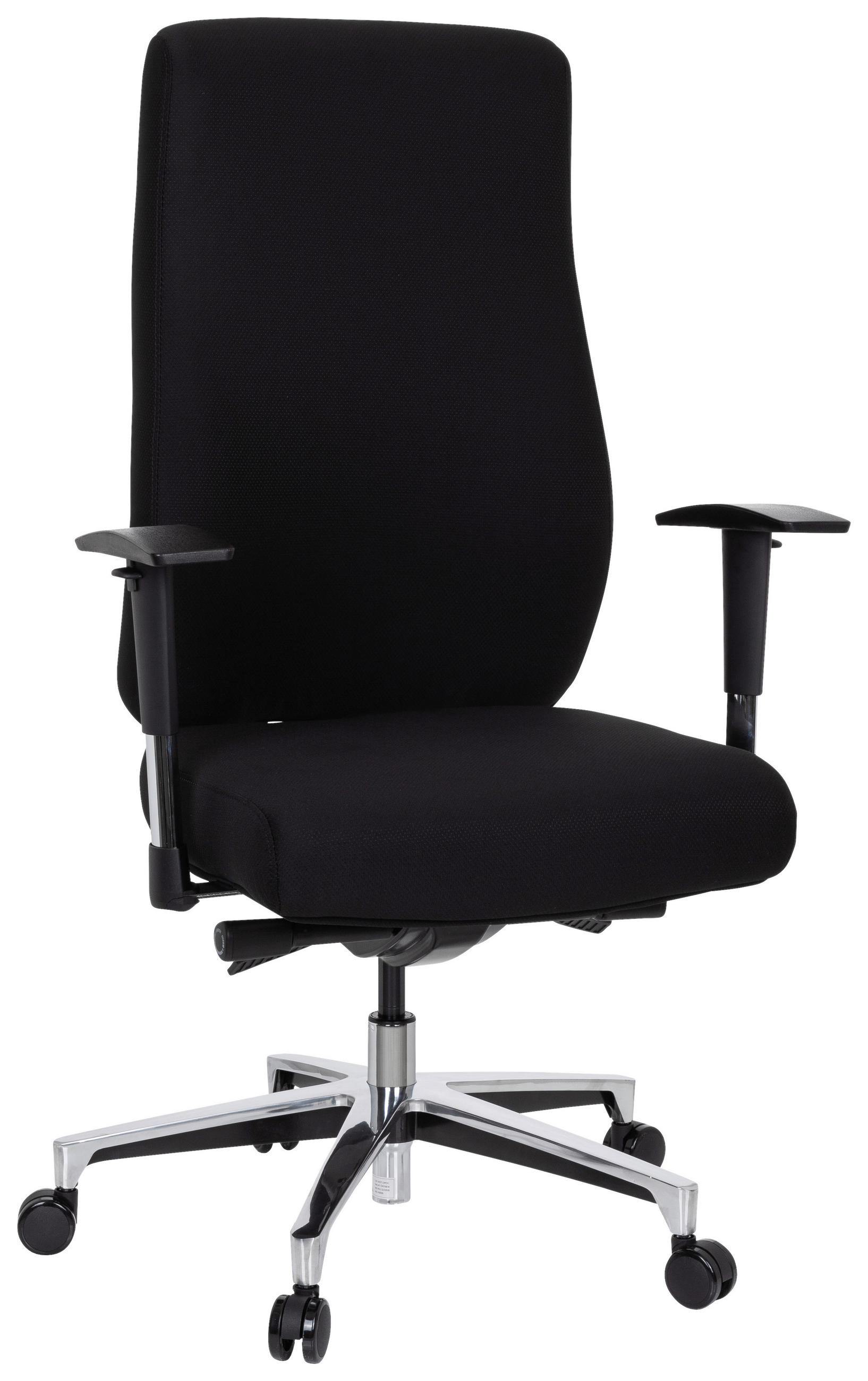 DREHSTUHL Flachgewebe Schwarz  - Silberfarben/Schwarz, Basics, Kunststoff/Textil (69/122/65cm) - MID.YOU